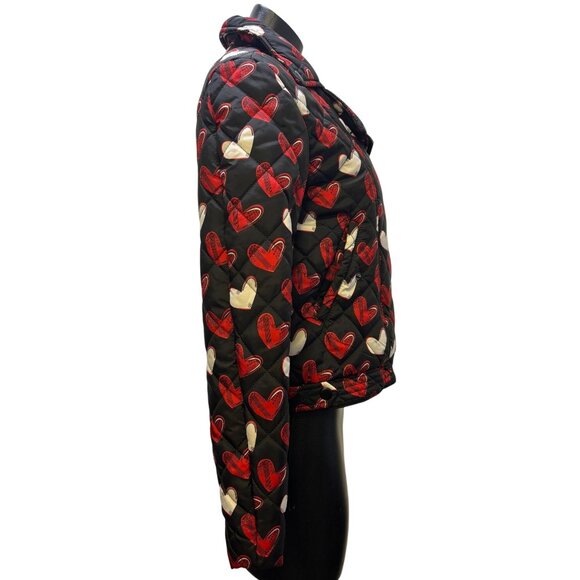 Blugirl Folies Quilted Heart Print Jacket Black & Red - Picture 4 of 8